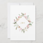 Elegant Blush Pink Gold Floral Engagement Party Kaart (Achterkant)