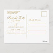 Elegant Blush Pink Gold Floral Save the Date Briefkaart (Achterkant)