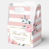 Elegant Blush Pink Gold Floral Weddenschap Bedankdoosjes (Geopend)