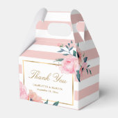 Elegant Blush Pink Gold Floral Weddenschap Bedankdoosjes (Voorkant Zijde)