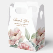 Elegant Blush Pink Gold Floral Weddenschap Bedankdoosjes (Geopend)