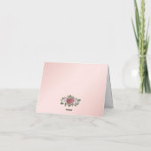 Elegant Blush Pink Gold Floral Weddenschap Bedankkaart (Achterkant)
