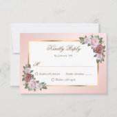 Elegant Blush Pink Gold Floral Weddenschap RSVP Kaartje (Voorkant)