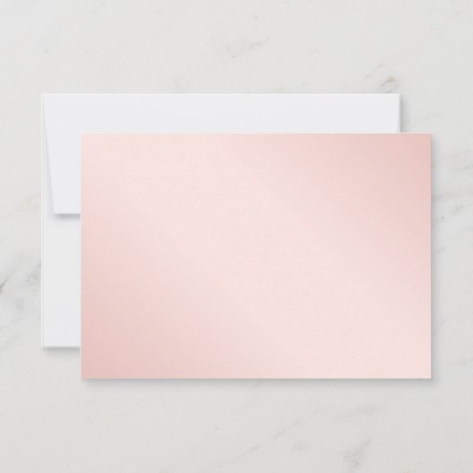 Elegant Blush Pink Gold Floral Weddenschap RSVP Kaartje (Achterkant)