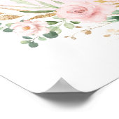 Elegant Blush Pink Gold Floral Weddenschap Welkom Poster (Hoek)