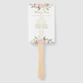 Elegant Blush Pink Gold Floral Wedding Program Fan Handwaaier (Achterkant)