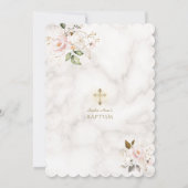 Elegant Blush Pink Gold Flowers Marble Baptisme Kaart (Achterkant)