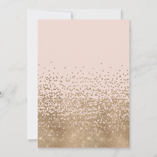 Elegant Blush Pink Gold Glitter Confetti Sweet 16 Kaart (Achterkant)