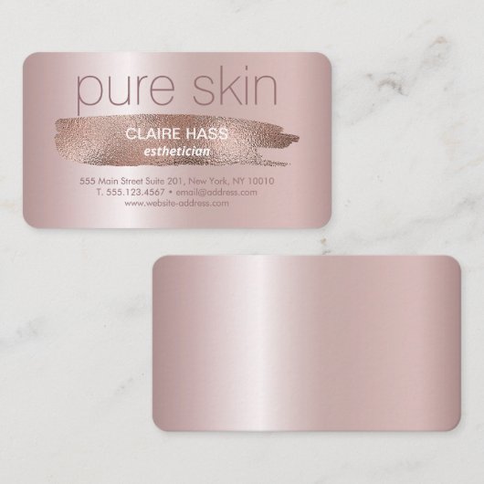 Elegant Blush Pink Gold Glitter Esthetician Spa B Visitekaartje (Voorkant / Achterkant)