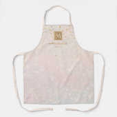 Elegant Blush Pink Gold Glitter Monogram Business Schort (Voorkant)