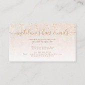 Elegant Blush Pink Gold Glitter Monogram Salon Visitekaartje (Achterkant)