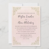 Elegant  Blush Pink Gold Kaart (Voorkant)