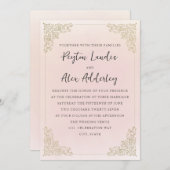 Elegant  Blush Pink Gold Kaart (Voorkant / Achterkant)