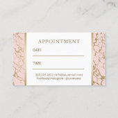 Elegant Blush Pink & Gold Marble Salon SPA Afsprakenkaartje (Achterkant)