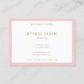 Elegant Blush Pink Gold Monogram Moderne Sjabloon Visitekaartje (Achterkant)