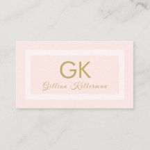 Elegant Blush Pink Gold Monogram