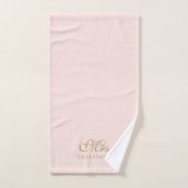 Elegant Blush Pink Gold Mrs Bath Towel Set Bad Handdoek (Handdoek)