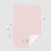 Elegant Blush Pink & Gold Mrs Golf Towel Golfhanddoek (Insitu)
