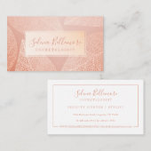 Elegant Blush Pink Gold Natuurlijk geperst blad Visitekaartje (Voorkant / Achterkant)