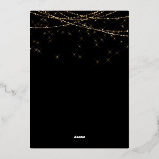 Elegant Blush Pink Gold Ornaments kerstfeest Folie Uitnodiging (Achterkant)