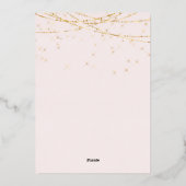 Elegant Blush Pink Gold Ornaments kerstfeest Folie Uitnodiging (Achterkant)