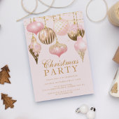 Elegant Blush Pink Gold Ornaments kerstfeest Kaart