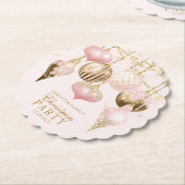 Elegant Blush Pink Gold Ornaments kerstfeest Kartonnen Onderzetters (Gekanteld)