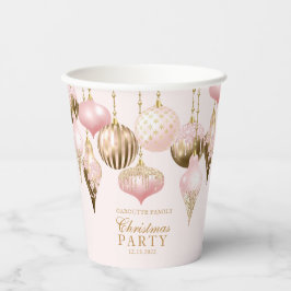 Elegant Blush Pink Gold Ornaments kerstfeest Papieren Bekers