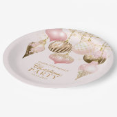 Elegant Blush Pink Gold Ornaments kerstfeest Papieren Bordje (Gekanteld)