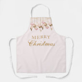 Elegant Blush Pink Gold Ornaments kerstfeest Schort (Voorkant)