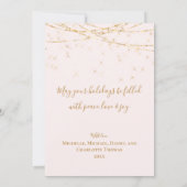 Elegant Blush Pink Gold Ornaments Merry Kerstmis Kaart (Achterkant)
