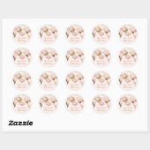 Elegant Blush Pink Gold Ornaments Merry Kerstmis Ronde Sticker (Vel)