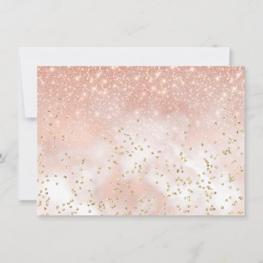 Elegant Blush Pink Gold Sparkle Script Typografie Bedankkaart (Achterkant)