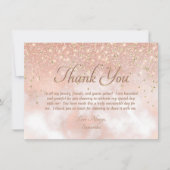 Elegant Blush Pink Gold Sparkle Script Typografie Bedankkaart (Voorkant)