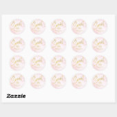 Elegant Blush Pink & Gold Sweet 16 Birthday Ronde Sticker (Vel)