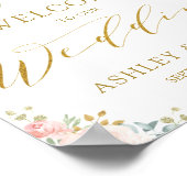 Elegant Blush Pink Gold Weddenschap Welkom Poster (Hoek)