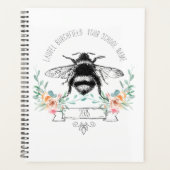 Elegant Blush Pink Green Bee Floral School Planner (Voorkant)