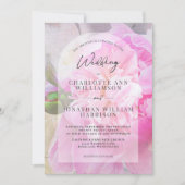 Elegant Blush Pink Grey Floral Wedding Kaart (Voorkant)