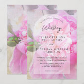 Elegant Blush Pink Grey Floral Wedding Kaart (Voorkant / Achterkant)