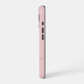 Elegant Blush Pink Grey Script Monogram iPhone 16 Hoesje (Linkerkant)