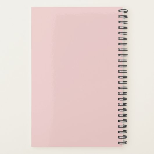 Elegant Blush Pink Grey Script Monogram Planner (Achterkant)