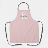 Elegant Blush Pink Grey Script Monogram Schort (Voorkant)