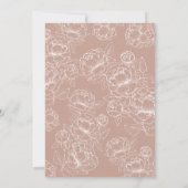 Elegant Blush Pink Hand-Drawn Floral Wedding  Invi Kaart (Achterkant)