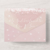 Elegant Blush Pink Heart Leaf Tree , die iedereen  All In One Uitnodiging (Achterkant)