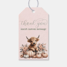 Elegant Blush Pink Highland koe dank u geschenk la