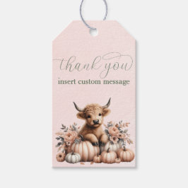 Elegant Blush Pink Highland koe dank u geschenk la Cadeaulabel