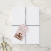 Elegant Blush Pink Highland koe dank u geschenk la Cadeaulabel (Met Touw)