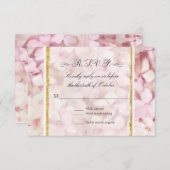 Elegant Blush Pink Hydrangea Modern Gold Glitter RSVP Kaartje (Voorkant / Achterkant)