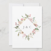 Elegant Blush Pink Ivory Floral Garden Wedding Kaart (Achterkant)