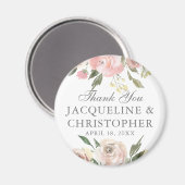 Elegant Blush Pink Ivory Floral Peony Wedding Magneet (Voorkant / Achterkant)